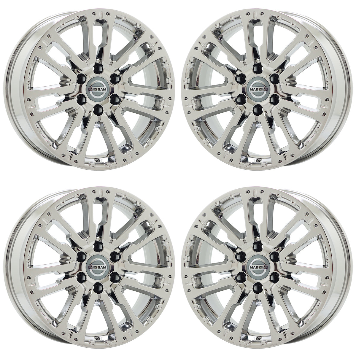 20" Nissan Titan Bright Chrome wheels rims Factory OEM set 62754